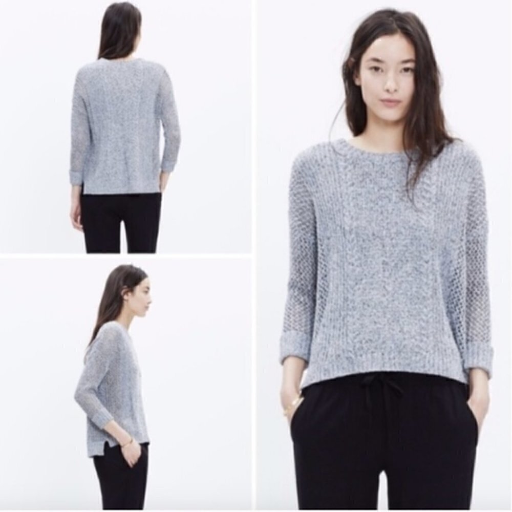Madewell Marled Gray Plaza Pullover Crewneck Sweater S